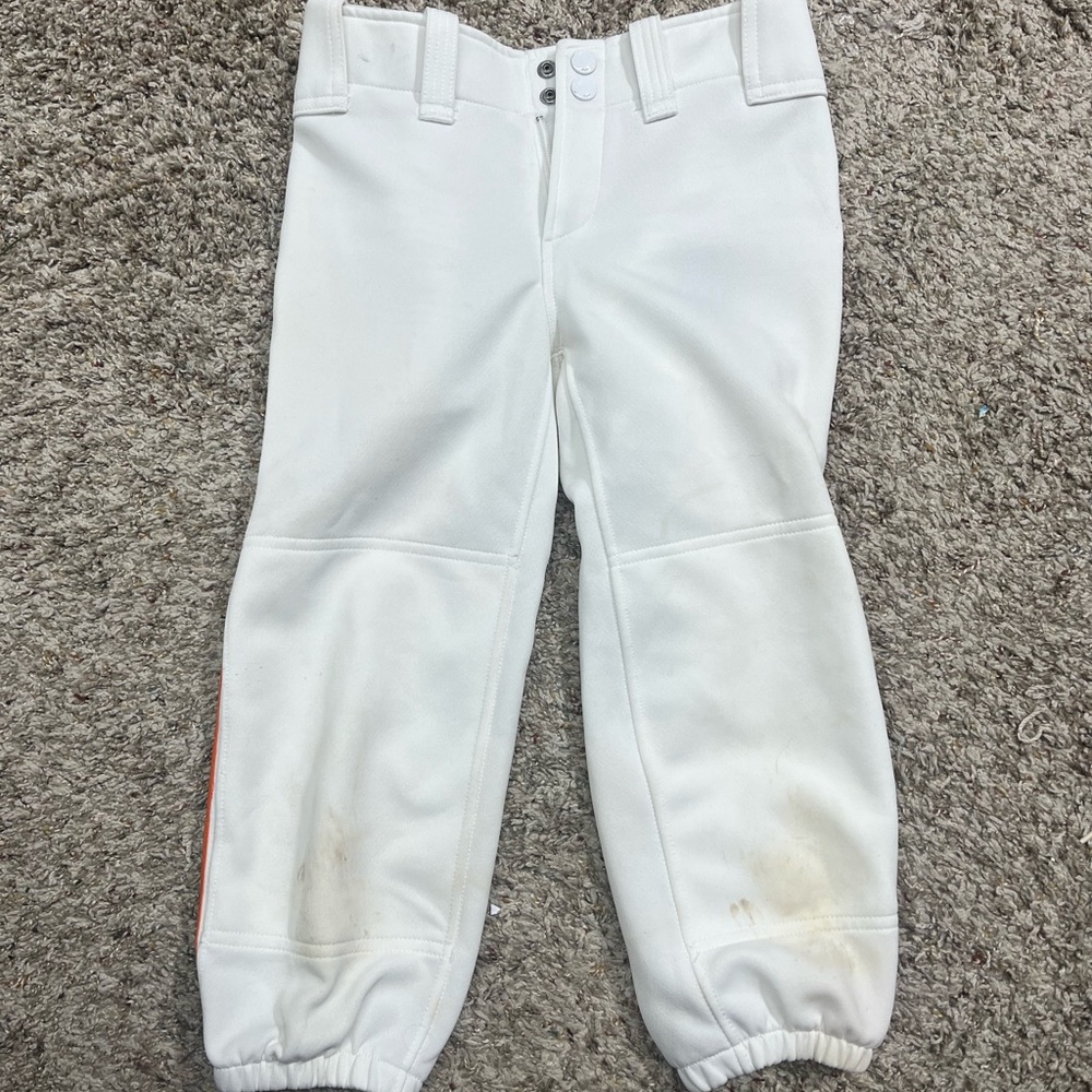 Mizuno girls softball pants youth medium white